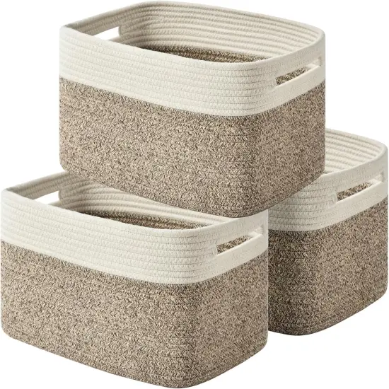 Storage Basket, Woven Baskets for Storage, Cotton Rope Baskets for Organizing {1}