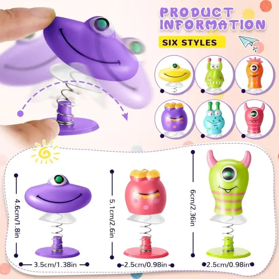 48-piece Big Eye Animal Spring Launcher Toy Set - Bouncy Jumping Toys for Boys and Girls, Suitable for Classroom Prizes and Goodie Bag Fillers, Includes 6 Styles {2}