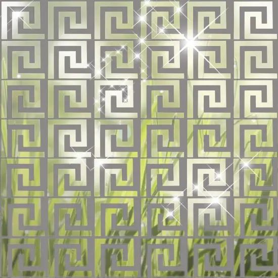 24 Pcs Acrylic Mirror Wall Stickers Geometric Greek Mirror Stickers {1}