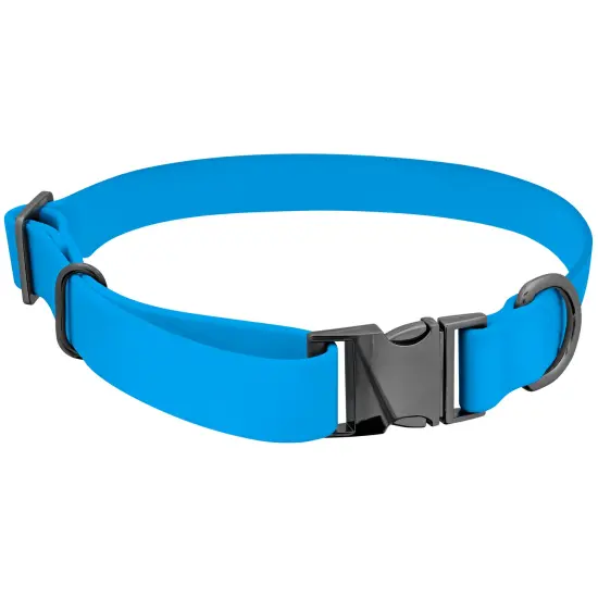 MiMu Large Silicone Dog Collar - Blue 25.5in Stylish Dog Collar with Clasp Buckle {1}