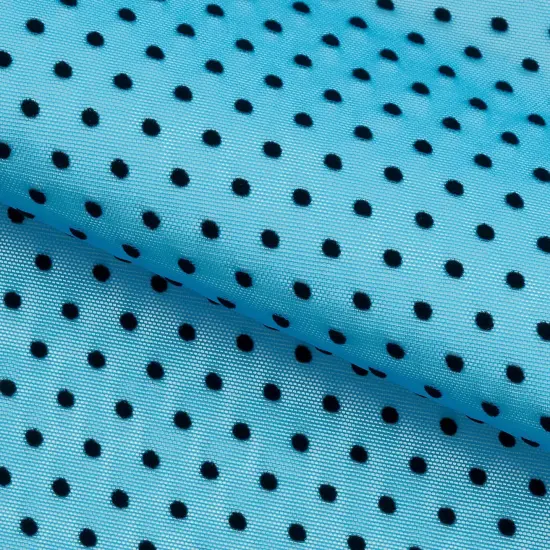 1 Yard Polka Dot Flocked Stretch Mesh Fabric 36" x 60" Length by Width Red {4}