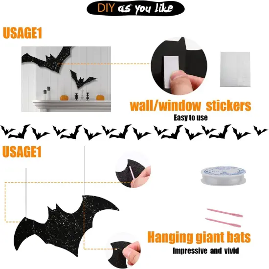 36PCS Halloween Hanging Bat {5}