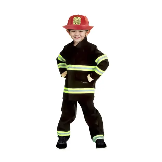 Forum Child's Black and Green Fireman's Halloween Costume - Size Large {3}