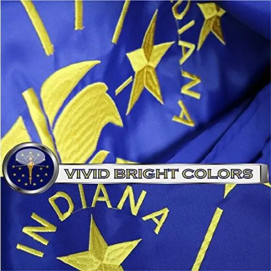Indiana State Flag 300D Embroidered Polyester 3x5 Ft {2}