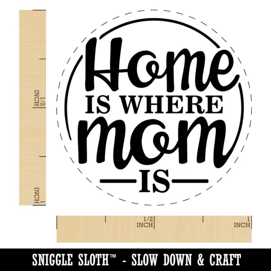 Home Is Where Mom Is Mother's Day With Fun Font Self-Inking Rubber Stamp Fuchsia {1}
