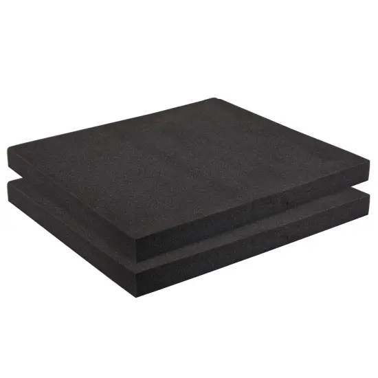 2-Pack Customizable Polyurethane Foam for Packing and Crafts (18x16x1.5 in) Black {1}