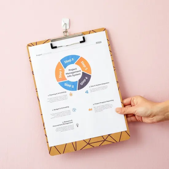 8 Pack Cute Clipboards Bulk Supply with Low Profile Clip - Wooden Clip Boards for Office, School, Classroom, Fits Letter Size 8.5x11 and A4 Paper (8.8 x 12.4 in) Brown {5}