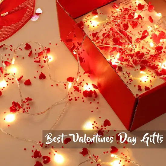 Valentines Day Decor 10FT 30 LED Valentines Day Garland with Lights Red Heart Lights String Battery Operated, Valentines Day Lights for Mantle Tree, Romantic Valentines Day Decoration for Home Bedroom {4}