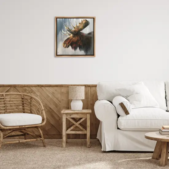 Stupell Industries Samuel Modern Moose Painting Floating Frame By Linda Sperruzzi {2}
