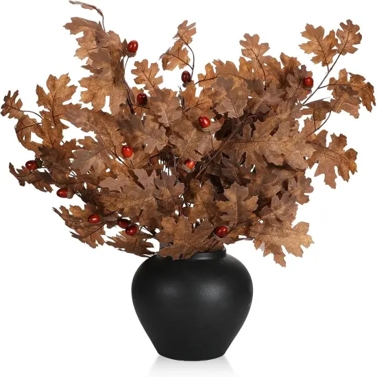 Artificial Oak Faux Fall Leaves with Acorn {5}