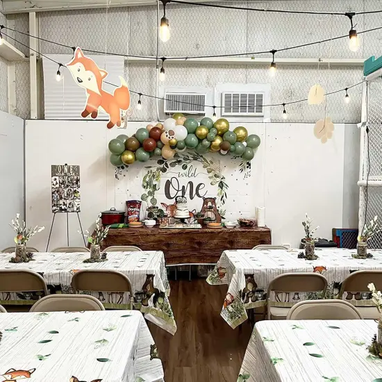 3ct Woodland Plastic Tablecloth Creatures Fox {4}