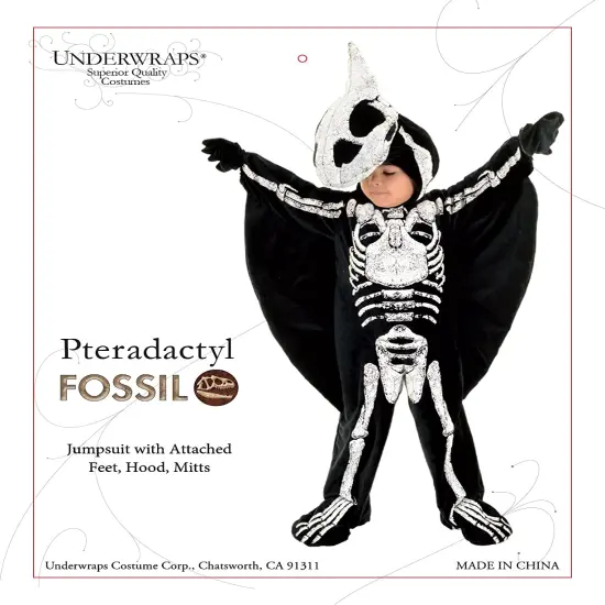 Underwraps Pterodactyl Fossil Toddler Childs Halloween Costume Black/White {5}