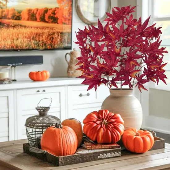 Artificial Fall Maple Leaves Branch {5}