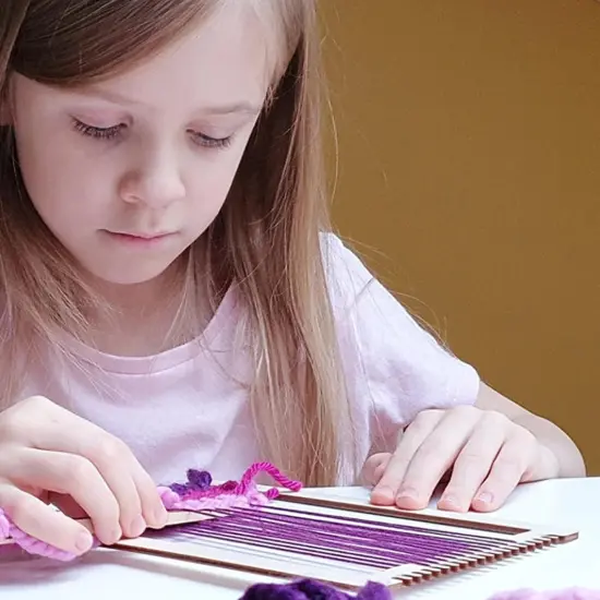 Weaving Loom Kit: Wooden Tapestry Loom with Yarn {3}
