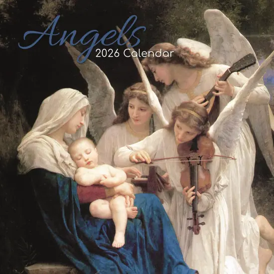 The Gifted Stationary 2026 Square Wall Calendar, Angels, 16-Month Arts & Antiques Theme Hanging Calendar with 180 Reminder Stickers, Month Planner for Home or Creative Spaces, 12x12 In Multicolor {1}