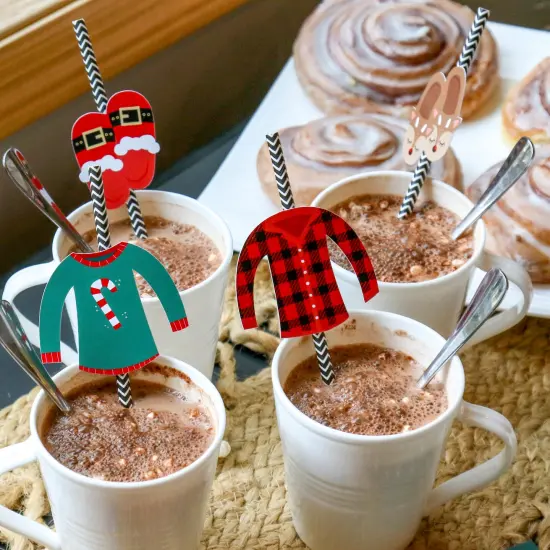 Big Dot of Happiness Christmas Pajamas - DIY Shaped Holiday Plaid PJ Party Cut-Outs - 24 Count {5}