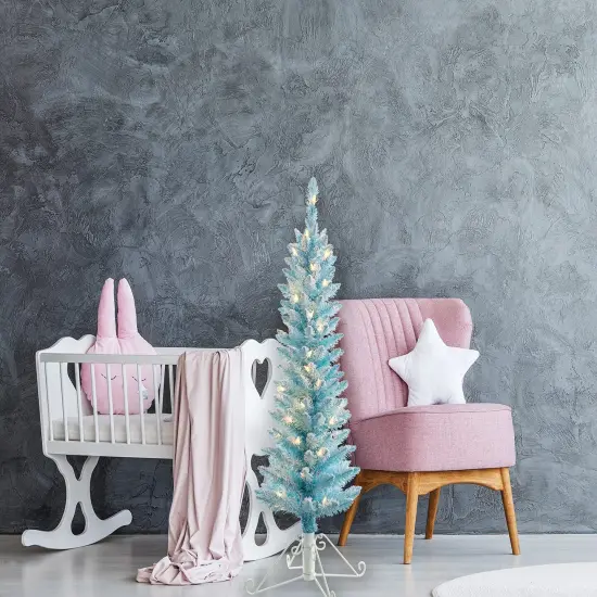 Haute Decor 4 Foot Prelit Cotton Candy Flocked FIR Christmas Tree with 50 Incandescent Lights {2}