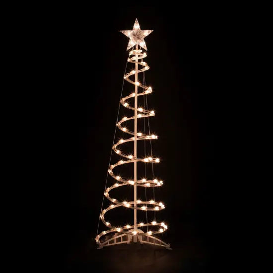 Northlight Lighted Spiral Outdoor Christmas tree with Star - 4' - Clear White {1}