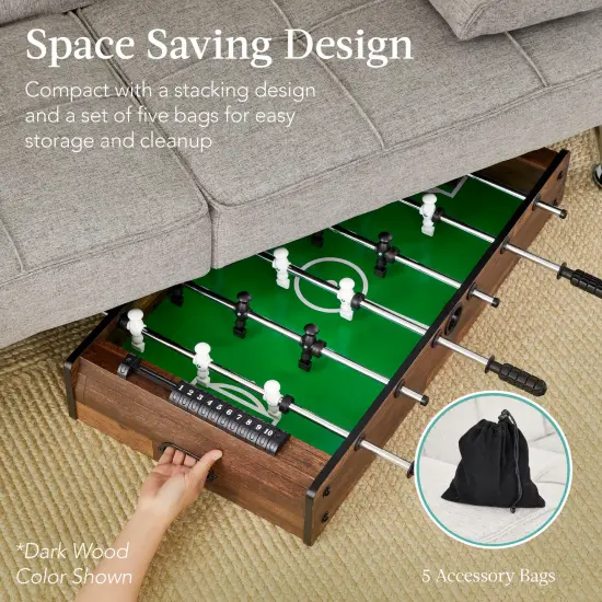 Best Choice Products 11-in-1 Kids Combo Game Set w/ Ping Pong, Foosball, Air Hockey, 5 Accessory Bags Light Wood {6}