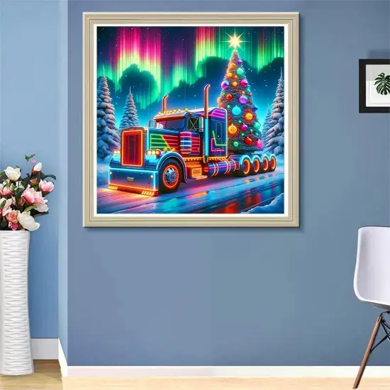 Christmas Truck Diamond Painting Kit 14x14inch {3}