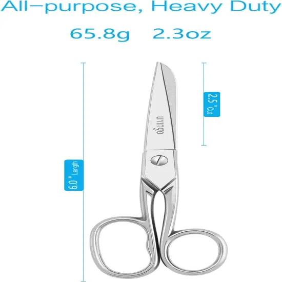 6'' Professional Forged Fabric Scissors, Precision Tailor Small Scissors Heavy Duty, Sharp Stainless steel Sewing Shears for Crafting Supplies {2}