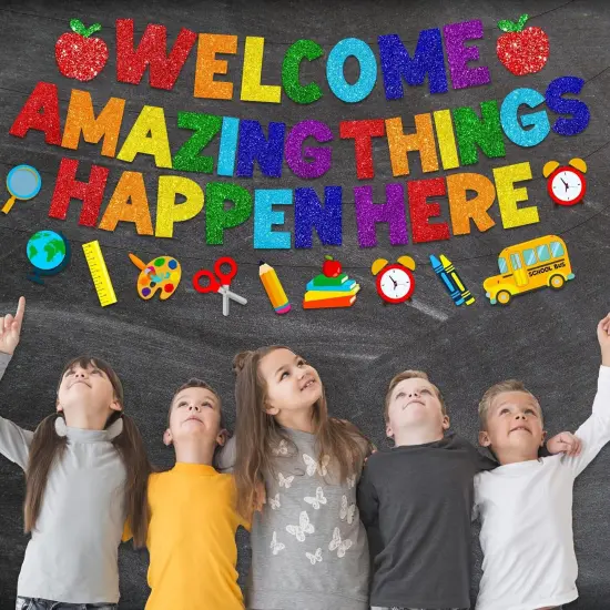 Welcome Amazing Things Happen Here Banner {4}