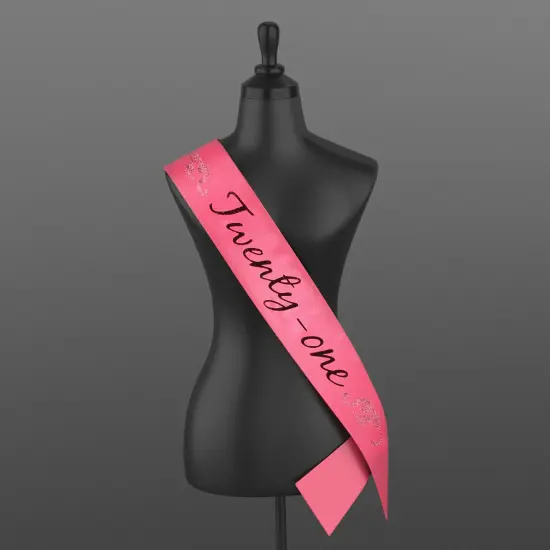 Birthday Sash "Twenty-One" Hot Pink One Size {3}