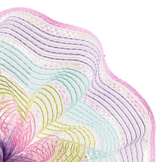 10.5" Faux Jute Shiny Stripe Mesh Ribbon: Pink, Green, Blue, Lavender (10 Yards) {2}