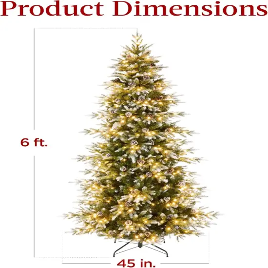 Aspen Slim Christmas Tree Noble Fir with 1,350 Branch Tips, 2-in-1 Multicolor LED Lights & Cordless Connection {7}
