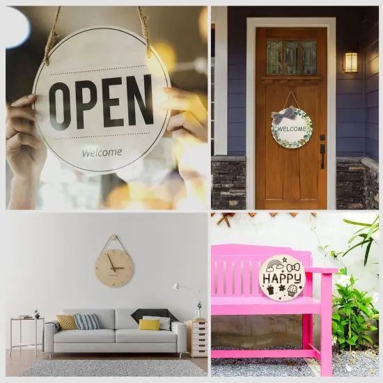 10Pcs 12 Inch Wood Circles for Crafts, Unfinished Wood Blank Wooden Door Hanger Sign {3}