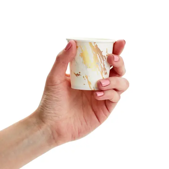100 Pack 4 Oz Mini Disposable Paper Cups - Marble Disposable Party Cup for Espresso, Mouthwash, Tea, Coffee, Versatile Espresso Cups Multicolor {5}