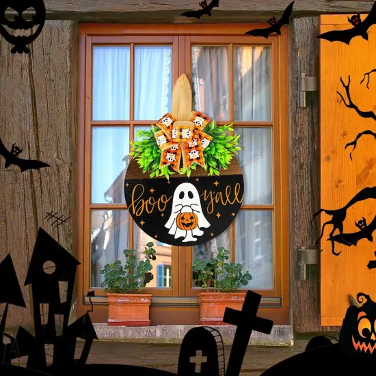 Halloween Wooden Welcome Sign {3}