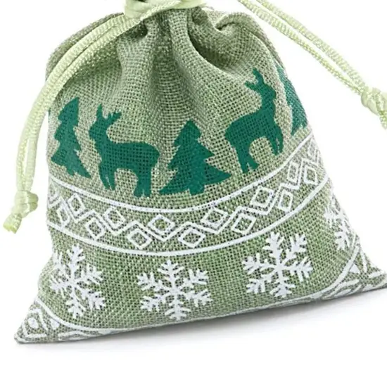 8&rdquo; x 10&rdquo; Faux Linen Bags Stylish Christmas Gift Wrapping {4}