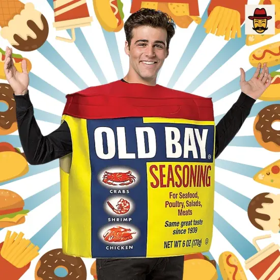 Adult's Old Bay Seasoning Can Costume Funny Food Spice Tunic Funny Seasoning Outfit {6}
