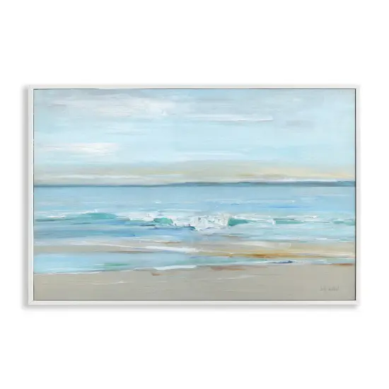 Stupell Industries Restless Beach Waves Abstraction Framed Giclee By Sally Swatland {1}