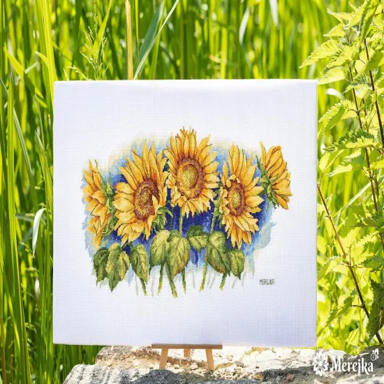 Bright Sunflowers K-125 Counted Cross-Stitch Kit {2}