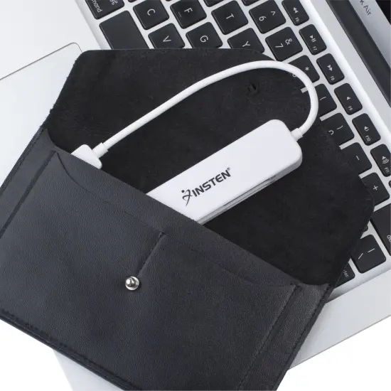 4 Slot Card Reader with Storage Pouch Compatible with USB 3.0, Simultaneously Reads/Writes SD, CF, MS, and microSD Memory Cards on PCs Running Windows or macOS (White) {4}