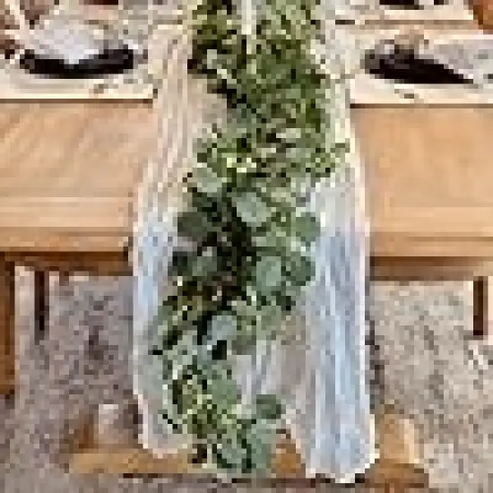 Fake Silver Dollar Greenery Wreath Vines for Wedding Table Party {5}