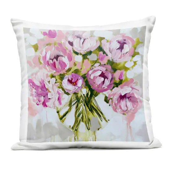 Stupell Industries Bundle Of Daubed Peonies Outdoor Pillow, 18 x 7 x 18 {1}