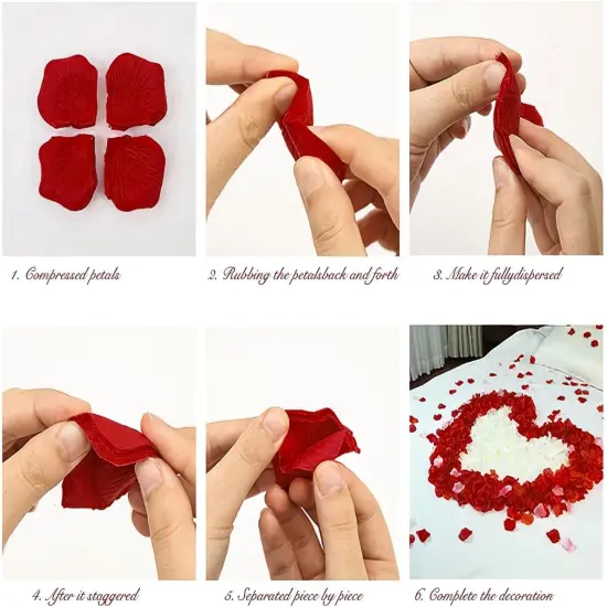1000Pieces Artificial Flower Petals Fake Rose Petals Silk Red Rose Petals for Romantic Night {3}