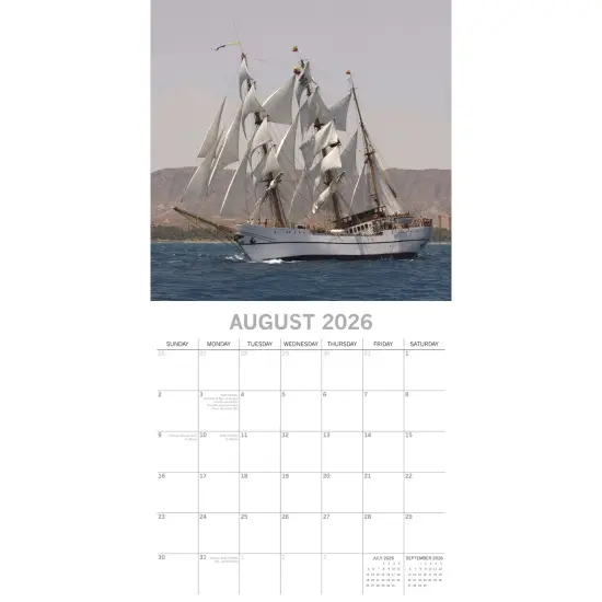 The Gifted Stationary 2026 Square Wall Calendar, Tall Ships, 16-Month Transport Theme Hanging Calendar with 180 Reminder Stickers, Month Planner for Home, or Creative Spaces, 12x12 In Multicolor {3}