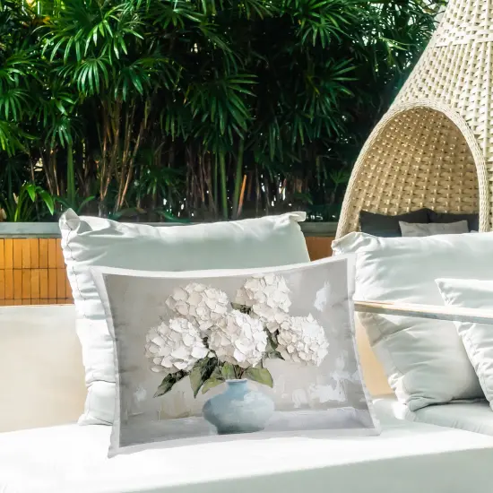 Stupell Industries Modern Dappled Hydrangea Bouquet Outdoor Pillow, 14 x 7 x 20 {2}