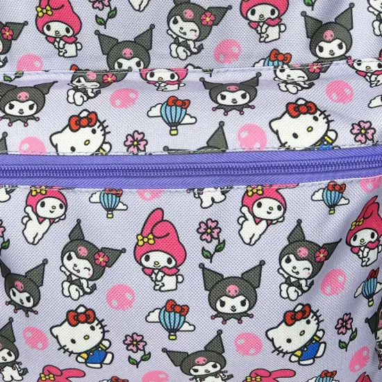 Kuromi All Over Nylon Purple Kids 16" School Backpack {4}