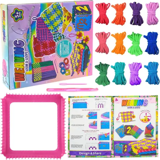 12 Colors Weaving Loom Kit Toys for Kids and Adults, {2}