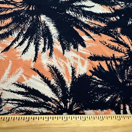 Black and White Water Lily Print Scuba Knit Fabric By the Yard {3}