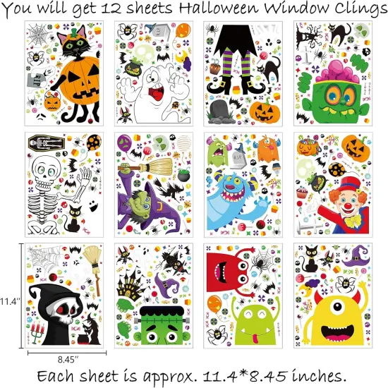 625PCS Halloween Decorations Window Clings {4}