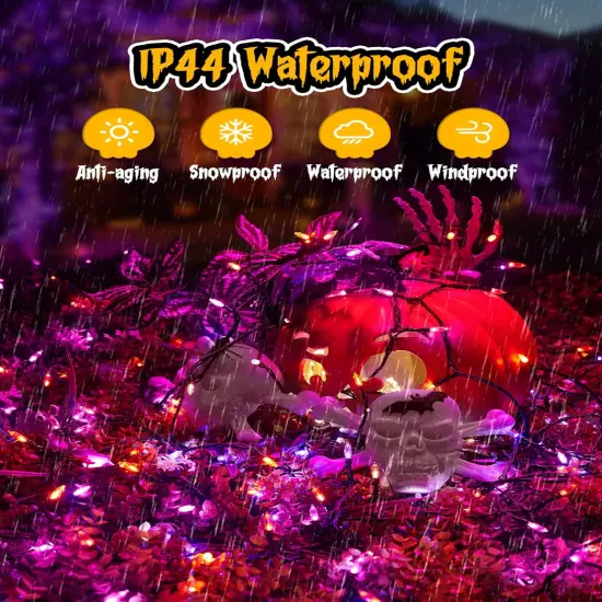 39Feet 100 LED Orange Purple Outdoor Halloween Lights {3}
