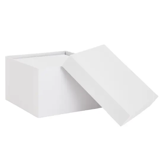 Stockroom Plus Set of 4 Sizes Square Nesting Gift Boxes with Lids for Presents, Stacking Decorative Goodie Box for Holidays, Wedding, Birthday, and Party Favors (White) {5}