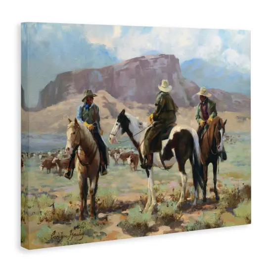 Stupell Industries Cowboy Group with Cattle Canvas By Carolyne Hawley {3}