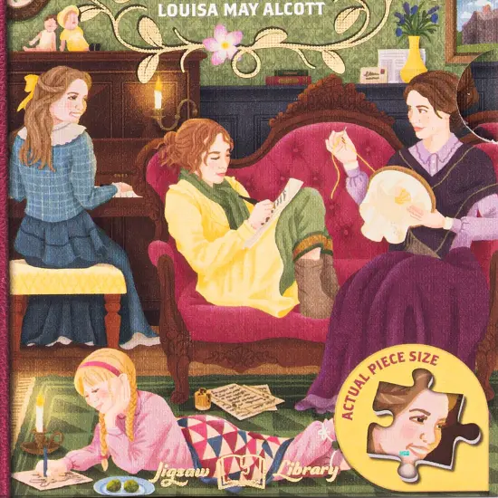 Professor Puzzle: Jigsaw Library - Little Women - 252 Piece Double-Sided Puzzle, Illustrated Book Scene, 19.4x14.5", Collectible Book Shaped Box {4}